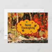 "Happy Thanksgiving"-kleuren in het najaar Feestdagenkaart (Voorkant / Achterkant)