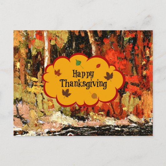 "Happy Thanksgiving"-kleuren in het najaar Feestdagenkaart (Voorkant)