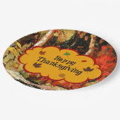 "Happy Thanksgiving", kleuren van de herfst, Papieren Bordje (Gekanteld)
