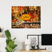 "Happy Thanksgiving", kleuren van de herfst, Poster (Thuiskantoor)