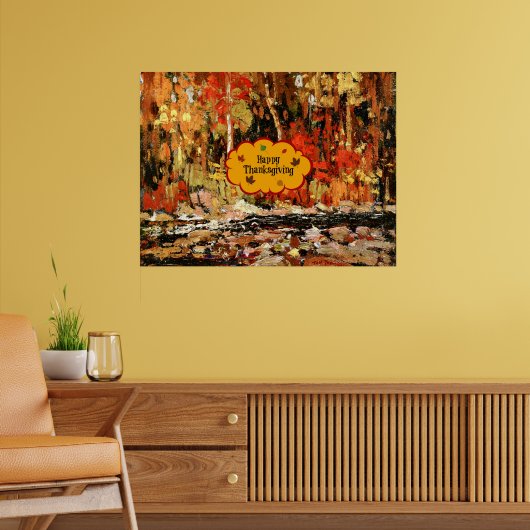 "Happy Thanksgiving", kleuren van de herfst, Poster (Woonkamer 2)