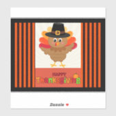 Happy Thanksgiving, kleurrijke groeten, Sticker (Vel)