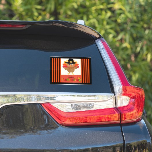 Happy Thanksgiving, kleurrijke groeten, Sticker (Auto Zijkant)