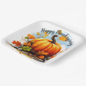 Happy Thanksgiving kleurrijke pompoen bewerkbaar Papieren Bordje (Gebogen)