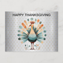 Happy Thanksgiving kleurrijke Turkije Golden Stars