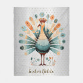 Happy Thanksgiving kleurrijke Turkije Golden Stars Fleece Deken (Voorkant)