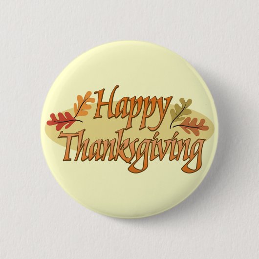 Happy Thanksgiving-knop Ronde Button 5,7 Cm (Voorkant)