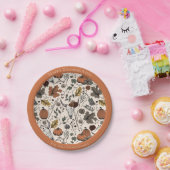 Happy Thanksgiving Koe Skull Herfst Harvest Papieren Bordje (Feest)