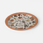 Happy Thanksgiving Koe Skull Herfst Harvest Papieren Bordje (Gekanteld)