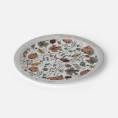 Happy Thanksgiving Koe Skull Herfst Harvest Papieren Bordje (Gekanteld)