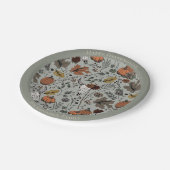 Happy Thanksgiving Koe Skull Herfst Harvest Papieren Bordje (Gekanteld)