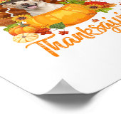 Happy Thanksgiving Labrador Hond Turkije Pompoen L Poster (Hoek)