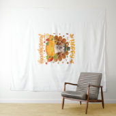 Happy Thanksgiving Labrador Hond Turkije Pompoen L Wandkleed (In Situ (horizontaal))