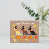 Happy Thanksgiving Labrador Silhouette Briefkaart (Staand voorkant)