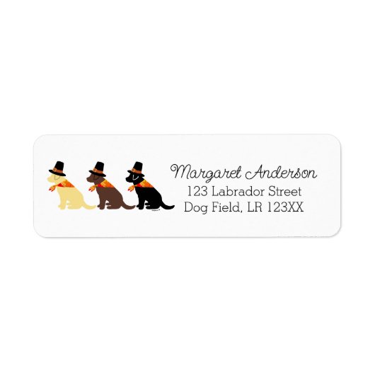 Happy Thanksgiving Labrador Silhouette Label (Voorkant)