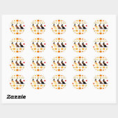 Happy Thanksgiving Labrador Silhouette Pumpkins Ronde Sticker (Vel)