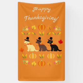 Happy Thanksgiving Labrador Silhouette Sinaasappel Spandoek