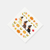 Happy Thanksgiving Labrador Silhouette White Servet (Hoek)