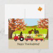 Happy Thanksgiving Labradors en Tractor Briefkaart (Voorkant / Achterkant)