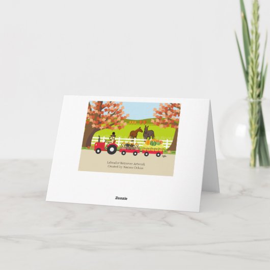 Happy Thanksgiving Labradors en Tractor Kaart (Achterkant)