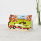 Happy Thanksgiving Labradors en Tractor Kaart (Voorkant)