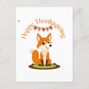 Happy Thanksgiving lachende vos Briefkaart