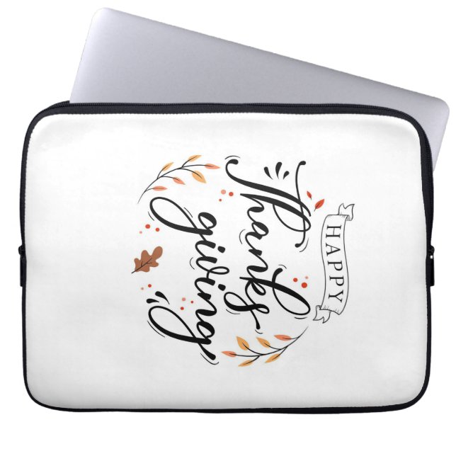 Happy Thanksgiving Laptop Sleeve (Voorkant)