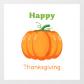 Happy Thanksgiving large pumpkin Raamsticker (Vel)