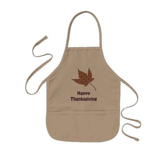 Happy Thanksgiving Leaf Kinder Apron Schort (Voorkant)
