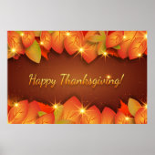 Happy Thanksgiving Leaves Poster (Voorkant)