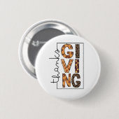 Happy Thanksgiving Leopard Print Rainbow Turkije Ronde Button 5,7 Cm (Voorkant /achterkant)