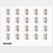 Happy Thanksgiving Leopard Print Rainbow Turkije Vierkante Sticker (Vel)