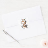 Happy Thanksgiving Leopard Print Rainbow Turkije Vierkante Sticker (Envelop)