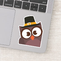 Happy Thanksgiving leuke en leuke uil vinyl sticke