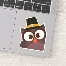Happy Thanksgiving leuke en leuke uil vinyl sticke Sticker