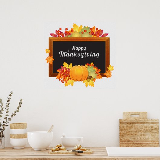 Happy Thanksgiving Lijst Poster (Keuken)