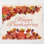 Happy Thanksgiving Likeurfles Etiket (Enkel label)