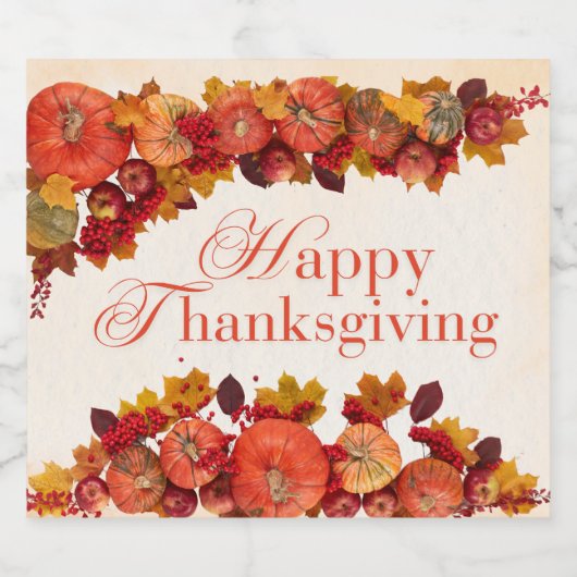 Happy Thanksgiving Likeurfles Etiket (Enkel label)