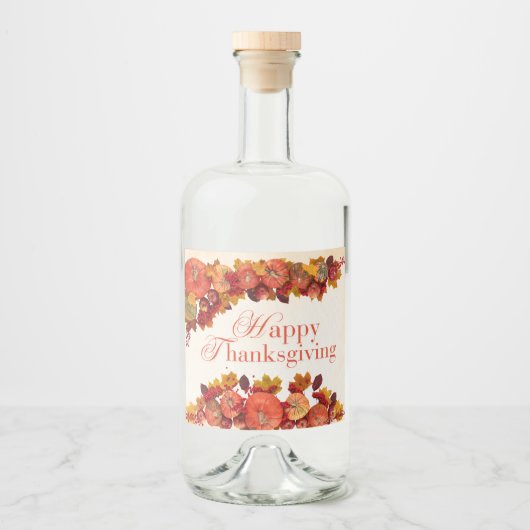 Happy Thanksgiving Likeurfles Etiket (Voorkant)