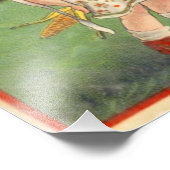 Happy Thanksgiving Little Girl en Turkey  Foto Afdruk (Hoek)