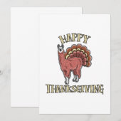 Happy Thanksgiving Llama Alpaca Turkey Fun Gift Aankondiging (Voorkant / Achterkant)