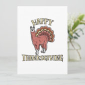 Happy Thanksgiving Llama Alpaca Turkey Fun Gift Feestdagenkaart (Staand voorkant)