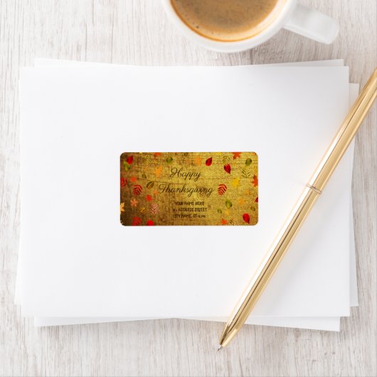 Happy Thanksgiving -look, gepersonaliseerd Etiket (Insitu)