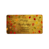 Happy Thanksgiving -look, gepersonaliseerd Etiket (Voorkant)