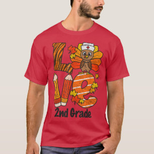 Happy Thanksgiving Love 2e-graad leraar Turkije A T-shirt