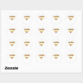 Happy Thanksgiving Love Heart Thanksgiving Ronde Sticker (Vel)