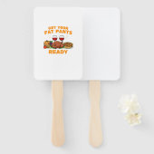 Happy Thanksgiving: maak je dikke reuen klaar. Handwaaier (Voorkant en achterkant)