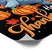 Happy Thanksgiving Manatee in bladeren pompoenmeel Poster (Hoek)