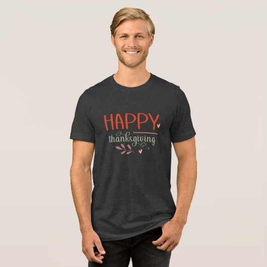 Happy Thanksgiving Mannen-T-shirt Tri-Blend Shirt (Voorkant volledig)