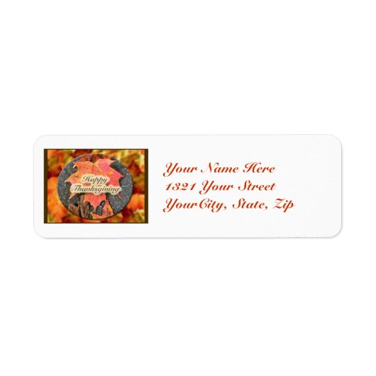 Happy Thanksgiving Maple Leaf Address Label (Voorkant)